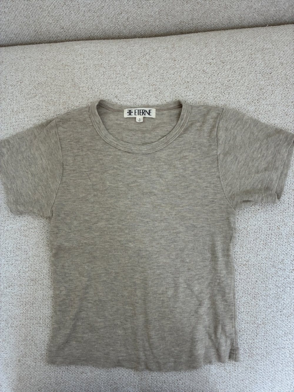 Eterne Taupe Ribbed Crop Top